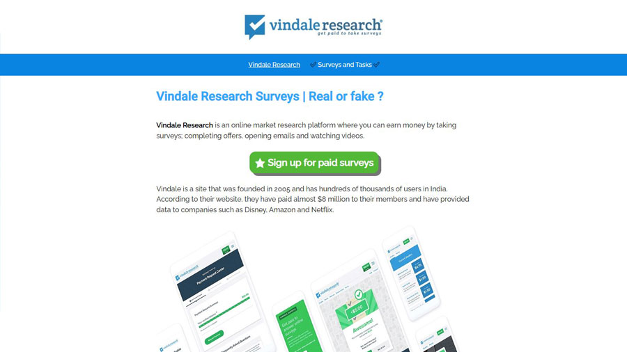 Vindale Research من أفضل مواقع ربح المال عن طريق استطلاعات الرأي